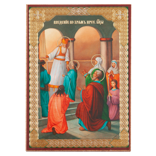 Икона Введения во храм Пресвятой Богородицы, МДФ, 6х9 см