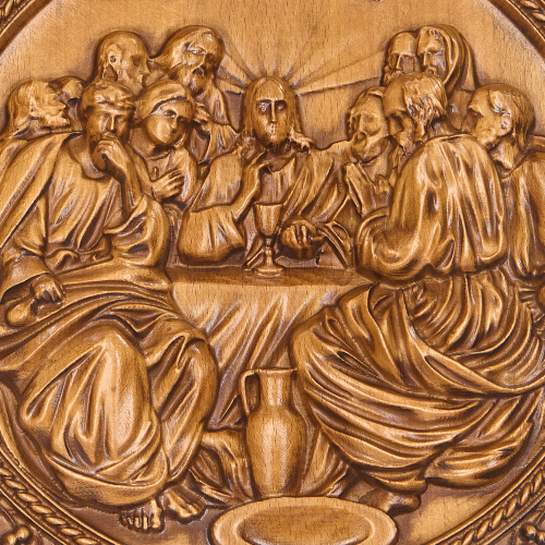 Панно резное "Тайная Вечеря", бук, Ø 29 см фото 2