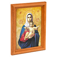 Икона Божией Матери "Аз есмь с вами и никтоже на вы" в деревянной рамке, 12х1,5х17 см