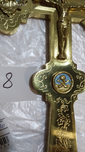 Крест напрестольный латунный с ликами, эмаль, 20х31 см, У-0630 фото 36