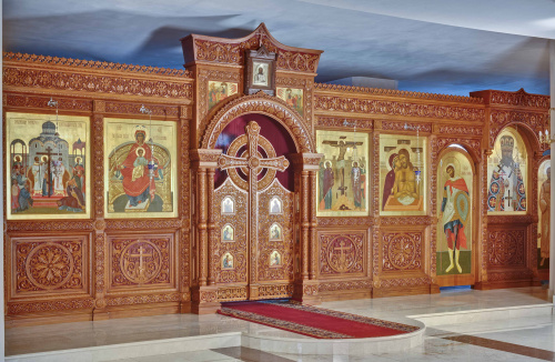 Иконостас с плоскорельефной резьбой и арками, Бутово, г. Москва фото 4