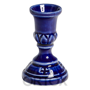 Подсвечник настольный керамический "Малый", 3,6х5,6 см (синий)