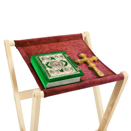 Аналой раскладной "Новгородский", цвет "натуральное дерево", с пропиткой льняным маслом, красная ткань, 44х60х120 см фото 6 Аналой раскладной "Новгородский", цвет "натуральное дерево", с пропиткой льняным маслом, красная ткань, 44х60х120 см фото 6