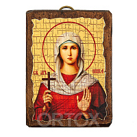 Икона мученицы Ники (Виктории) Коринфской, под старину, 6,5х9 см