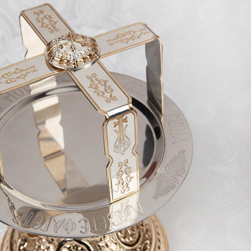 Звездица из ювелирного сплава в серебрении с позолотой, Ø 14,5 см фото 3