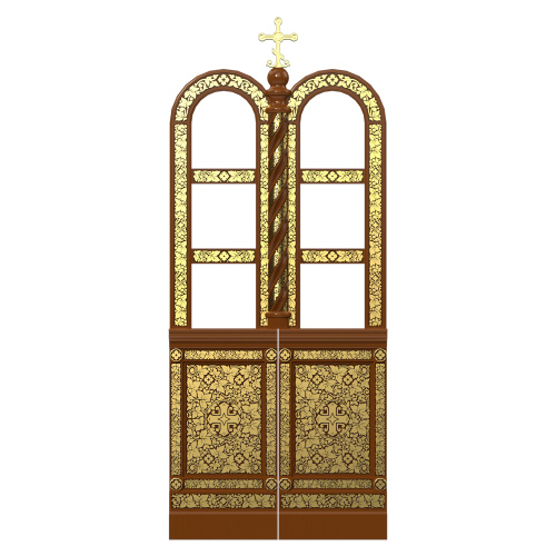 Царские врата для "Романовского" иконостаса, цвет "кипарис" с золотом, 100х240 см фото 2