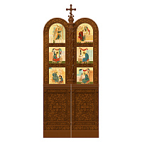 Царские врата для "Романовского" иконостаса, цвет "кипарис", 100х240 см
