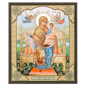 Икона Божией Матери "Домостроительница (Экономисса)", МДФ (10х12 см)