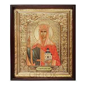 Икона большая храмовая благоверной Тамары, царицы Грузинской, прямая рама (60х120 см)