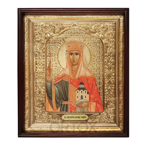 Икона большая храмовая благоверной Тамары, царицы Грузинской, прямая рама