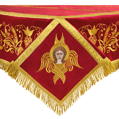 Пелена на престол красная, вышивка на бархате фото 3