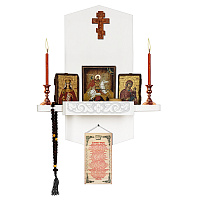 Полка для икон "Суздальская" угловая, цвет белый, 1 ярус