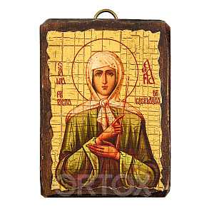 Икона блаженной Агафии Кушеловской (Маранчук), под старину, 6,5х9 см (береза)