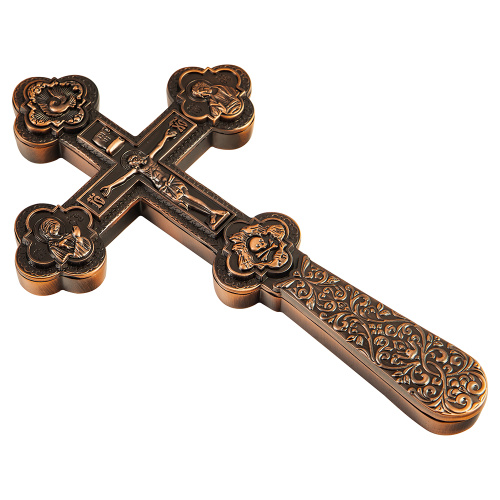 Крест напрестольный / требный, цинковый сплав, гравировка, 12x21 см фото 3