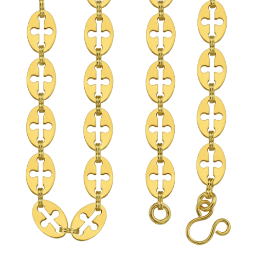 Цепь для наперсных крестов и панагий латунная в позолоте, У-0446