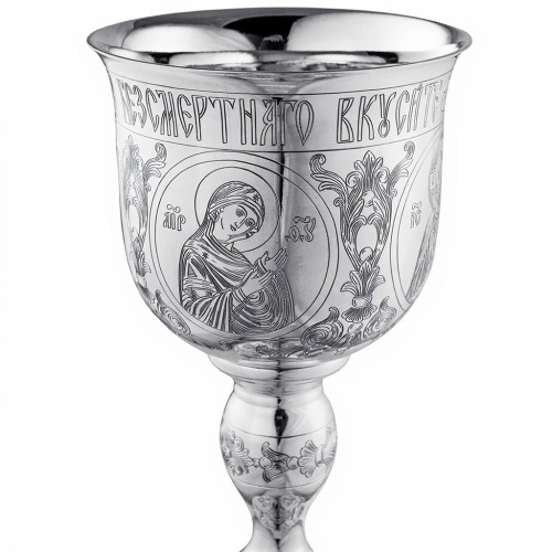 Потир серебряный, ручная гравировка и оксидирование фото 2
