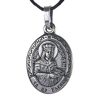 Образок мельхиоровый с ликом равноап. царицы Елены Константинопольской, серебрение