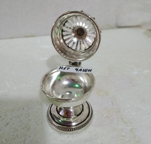 Кадильница, цинковый сплав, камни, цвет "под серебро", 8,5х12 см, №4, У 55-0171 фото 3