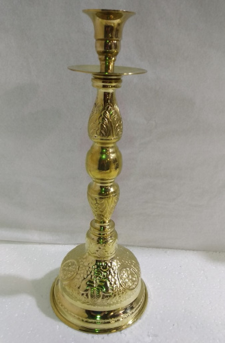 Подсвечник напрестольный, латунь, 13х34 см, №1, У 13-0315 фото 2