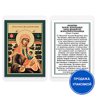 Икона Божией Матери "Млекопитательница" с молитвой, ламинированная, 6х8 см (упаковка 10 шт.)