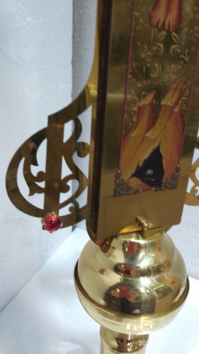 Запрестольный крест, булатная сталь, литография, без древка, 41х71 см, У 3-2973 фото 11