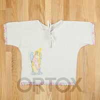 Рубашка для крещения на младенца (1 год), белая, фланель, вышивка