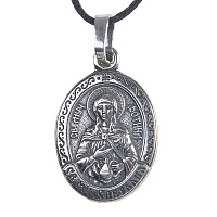 Образок мельхиоровый с ликом мученицы Светланы (Фотины) Самаряныни, Римской, серебрение
