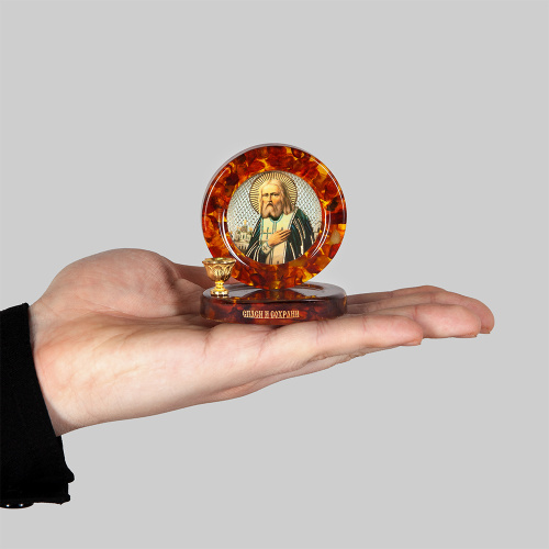 Подсвечник настольный складной на магните с ликом преподобного Серафима Саровского, 7х6 см фото 5