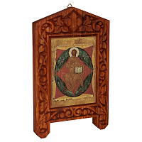 Икона Спасителя "Спас в Силах" (прп. Андрея Рублева) на резной доске "Суздальская", холст с золочением