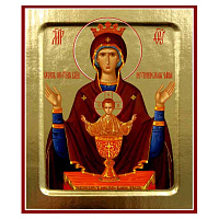 Икона Божией Матери "Неупиваемая Чаша", на дереве, золочение (поталь), 12,5х16 см