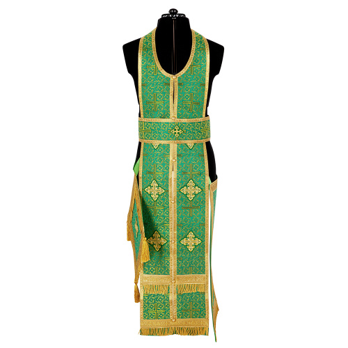 Иерейское облачение, парча "Афон", зеленое с золотом фото 4 Иерейское облачение, парча "Афон", зеленое с золотом фото 4