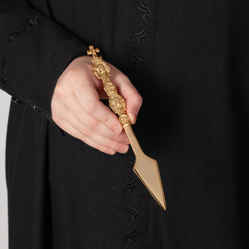 Лжица и копие (набор из 2 предметов) №2, латунь, покрытие под золото фото 6