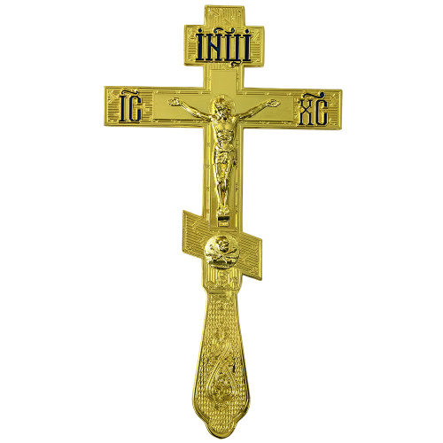 Крест напрестольный, цинковый сплав, эмаль, 14х26 см