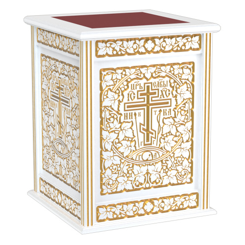 Облачение на престол "Суздальское" белое с золотом (патина), высота 105 см фото 2