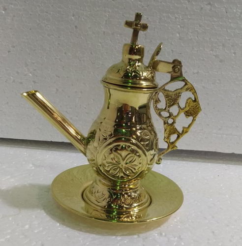 Чайник церковный для теплоты, латунь, высота 14 см, №1, У 13-0142 фото 2 Чайник церковный для теплоты, латунь, высота 14 см, №1, У 13-0142 фото 2