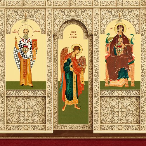 Иконостас деревянный "Суздальский" четырехъярусный, цвет "натуральное дерево", 608х637х25,4 см фото 3 Иконостас деревянный "Суздальский" четырехъярусный, цвет "натуральное дерево", 608х637х25,4 см фото 3