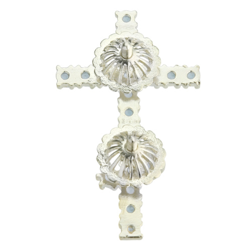 Крест на клобук серебряный с камнями фото 2