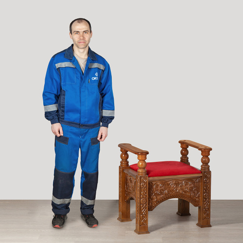 Седалище "Ярославское", цвет "орех", красная ткань, 68х52х68 см фото 5