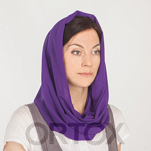 Шарф, 50х170 см, шелк, цвет в ассортименте (фиолетовый шарф)