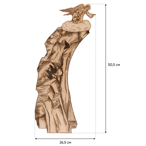 Вертеп "Рождественская ночь", фанера, лазерная гравировка фигур, 76х18,5х53 см фото 6