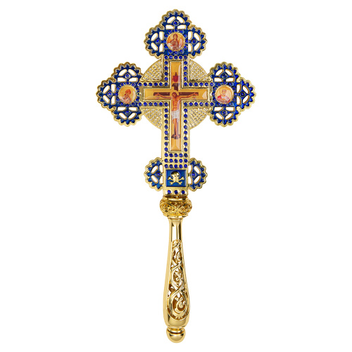 Крест требный, цинковый сплав, камни, 15х30 см, У-1341