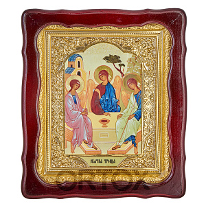 Икона большая храмовая Святая Троица, фигурная рама №1 (55х70 см)
