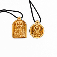 Образок деревянный с ликом святого Николая Чудотворца
