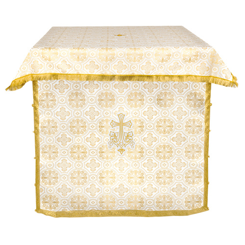 Облачение на престол с пеленой, шелк "Горненский", белое с золотом фото 2