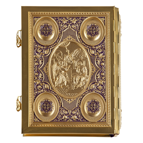 Евангелие напрестольное фиолетовое, полный оклад "под золото", 24х31 см фото 6 Евангелие напрестольное фиолетовое, полный оклад "под золото", 24х31 см фото 6