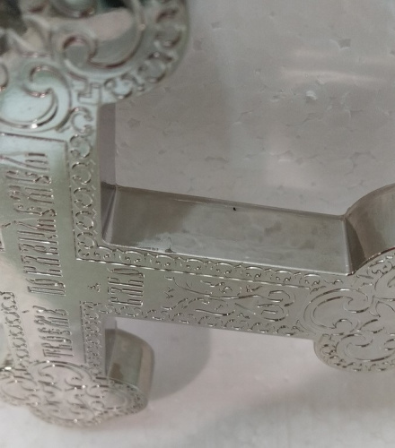 Крест требный, цинковый сплав, цвет "под серебро", 12x21 см, У-1337 фото 4