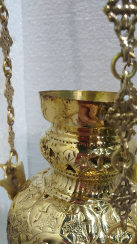Лампада подвесная, латунь, 13,5х26 см, У-1311 фото 3