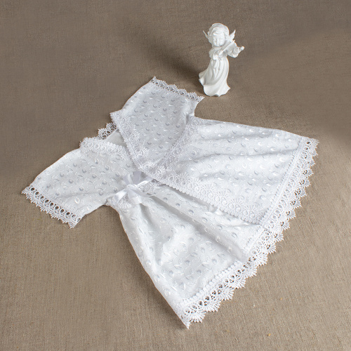 Платье для крещения белое, размер 62-74 фото 3