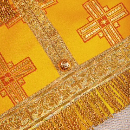 Требный набор / комплект, шелк "Святительский", с подкладом, желтый с золотом фото 9