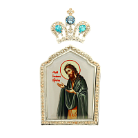 Накладка на митру "Иоанн Креститель" латунная, с камнями